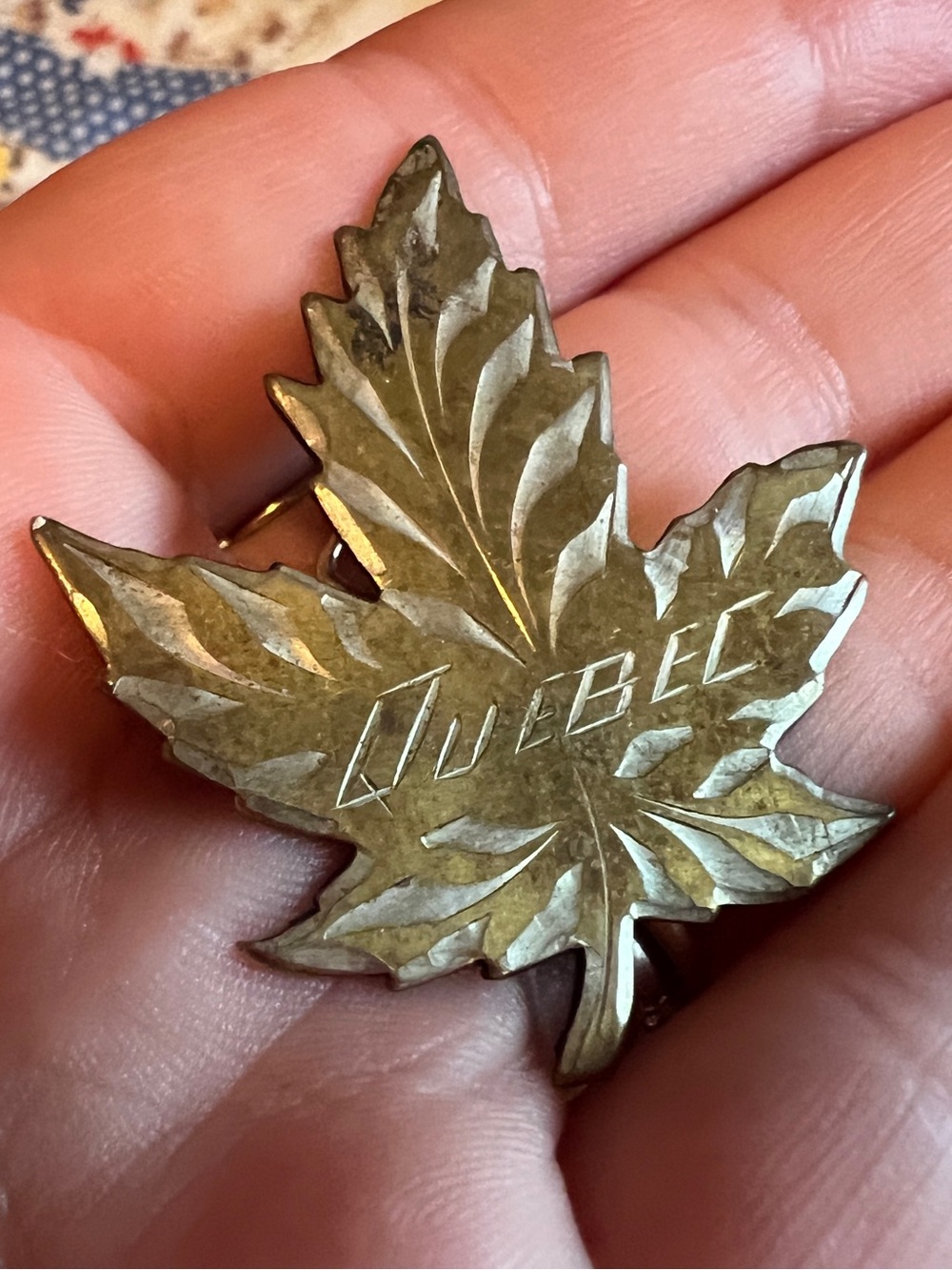 Vintage sterling silver Quebec Maple Leaf Pin - BMCo.